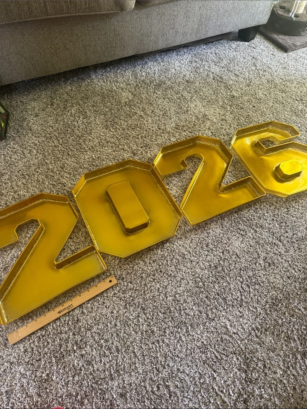 Gold 2026 Decor Number Set